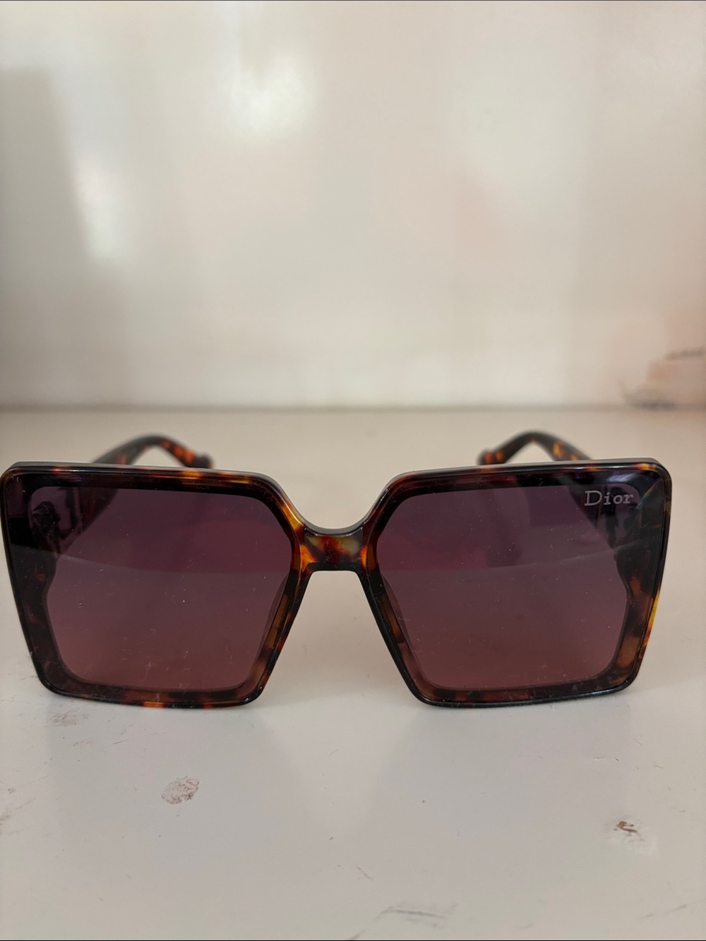 Dior Women's Tortoiseshell Square Sunglasses - Brown Lenses EUC